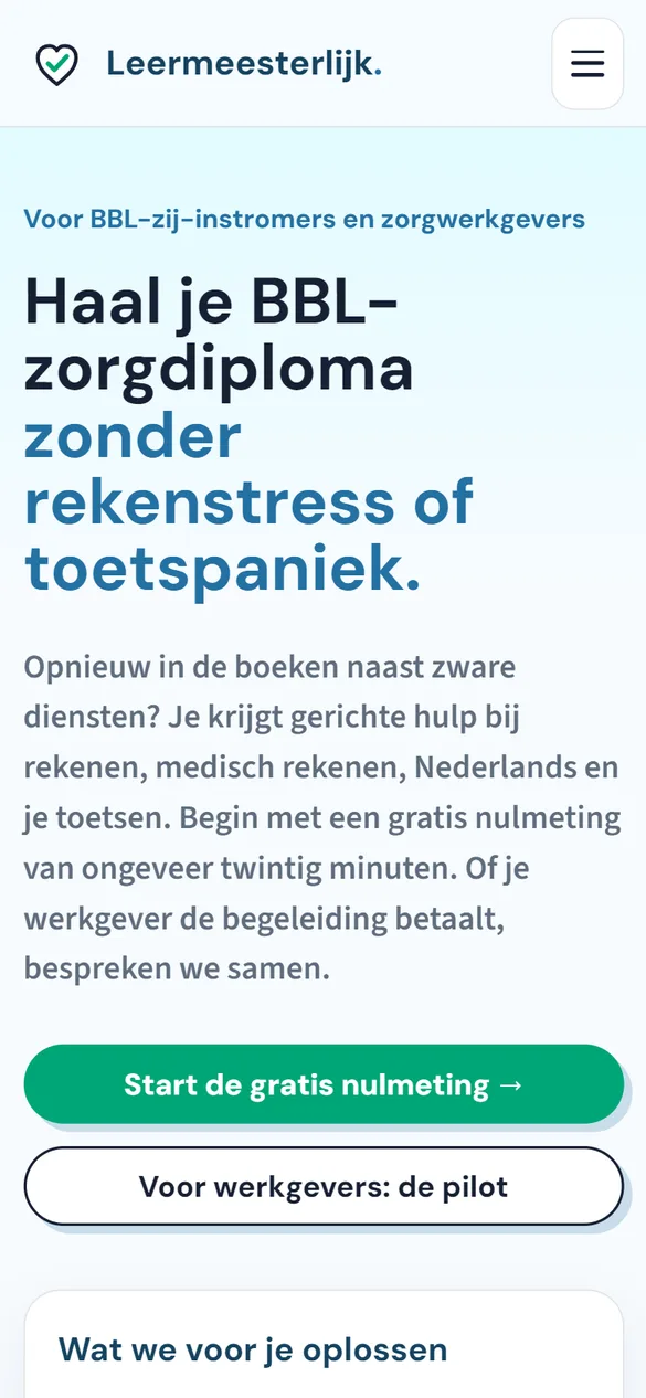 Mobiele homepage van LeerMeesterlijk