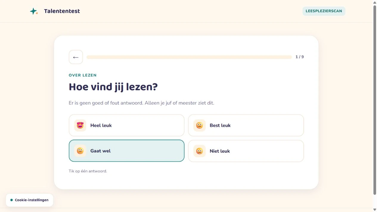 Vraag uit de Leesplezierscan: Hoe vind jij lezen?