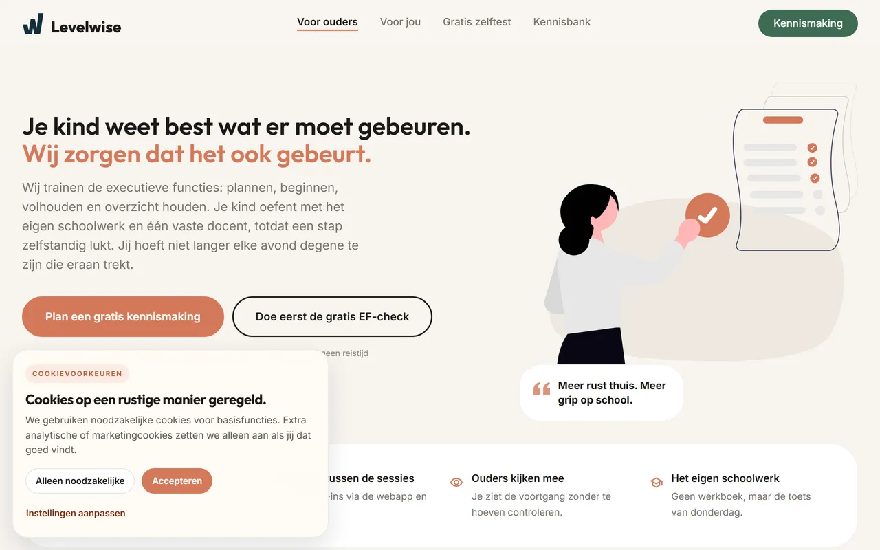 Homepage van Levelwise